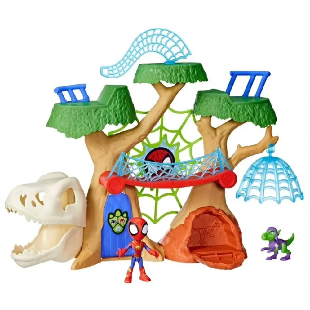 Spidey & His Amazing Friends Dino-Webs Treehouse Playset- Spidey & Goblin Raptor - Picture 3 of 11
